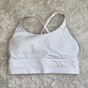 lululemon white long line energy bra